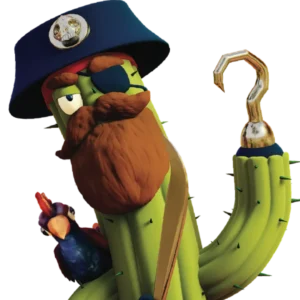 Captain TheKilla is a big fan of rum, gambling and robbery. He says he is the captain of a ship, but in fact he has a small boat without a crew that he sometimes goes fishing with. He lost his left arm a few years ago, but, contrary to expectations, not in battle… but when he was trying to cut his fries… with an axe… yes, as you can see, he is not the brightest cactus..